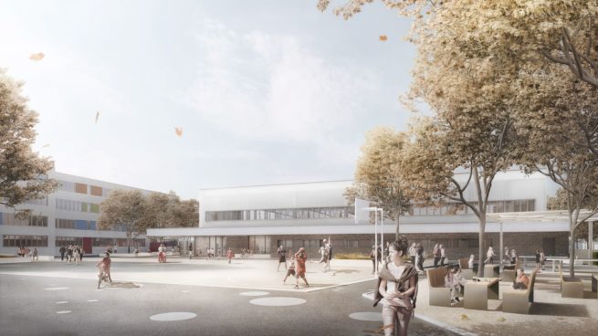 Sporthalle Niederwiesa | studio2 architekten | Schulhof